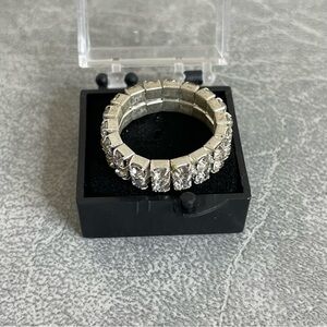 Elegant Silver Crystal Eternity Ring